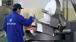 Куттер для мяса и колбасы завода Yuanchang в работе