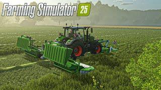 Farming Simulator 25 Grass Job gameplay  Mowing with GPS Baling and Wrapping  Pure Sound Gameplay