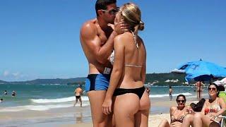 Kissing Prank Sexy Bikini Girl in beach