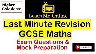 Last Minute GCSE Maths Revision Higher Calculator #Maths​ #GCSEMaths​ #Lastminute​ #Revision