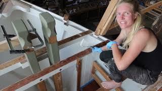 Time to Varnish the dove tail skylight on our wooden boat EP12