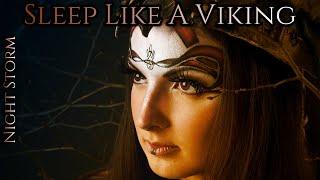 Sleep Like a Viking Black Screen Thunderstorm Fire Rain Sounds for Sleeping Pink Noise ASMR 10H