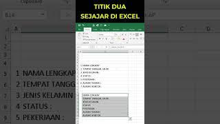 MEMBUAT TITIK DUA SEJAJAR DI EXCEL