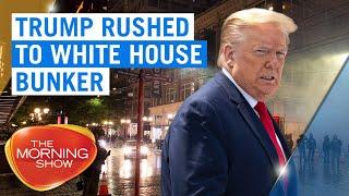 George Floyd riots Donald Trump rushed to bunker as protesters surrounded White House  7NEWS