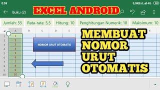 Membuat nomor urut otomatis di Excel android