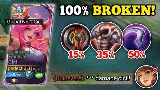 CICI RECOMMENDED BUILD FOR SOLO PLAYERS‼️ 100% BROKEN  CICI VS. GUINEVERE -MLBB