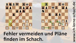 Grundlagen Fehler vermeiden und Pläne finden im Schach.