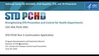 STD PCHD Year Five Continuation Application Webinar