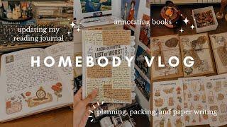 homebody vlog ️ reading journal book reviews and other cozy things