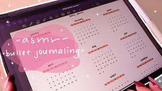 ASMR Bullet journal with me on my iPad   iPad writing sounds close whispering