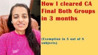 How I cleared CA Final Both Groups in 3 months in First Attempt My Experience & StrategySelf Study