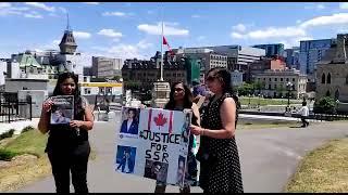 Demanding  justice for our beloved SSR at Parliament Hill Canada on his first death anniversary.