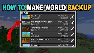 How To Make Minecraft Pe Worlds Backup In 1.191.20