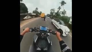 KTM RIDER #duke390 #rc390  OMG that rider  Just miss by the Car   Bike Racing ️️