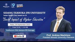 Sidang Terbuka Dies Natalis IPB Ke-59 Prof. Andrew Maclntyre - Presiden Monash University