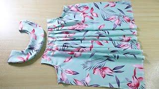 Very easy dress cutting and sewingfor 2-3 yearsno patternsewing is easy