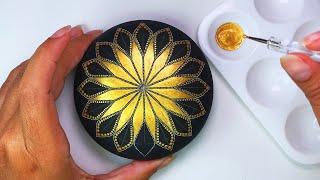 Mandala Art Dot Painting Rocks Tutorial Painted Stones Satisfying Video #mandala #dotart #mandalaart