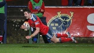 Ronan OMahony Try Munster v Scarlets 21st Dec 2013