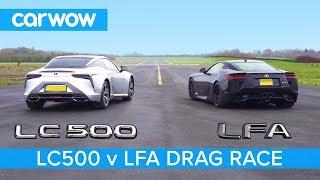 Lexus LFA vs Lexus LC500 - DRAG RACE ROLLING RACE & BRAKE TEST