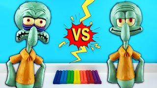 SQUIDWARD and his SCARY Shape EXE from SpongeBob SquarePants. We sculpt from plasticine