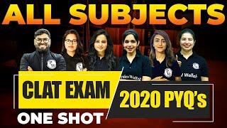 CLAT EXAM  All Subjects  Previous Year Question Paper 2020 One Shot  CLAT Preparation