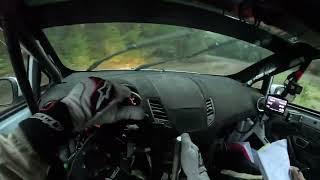 23 mile rally stage win from helmet cam POV - 2024 Olympus Rally - SS8 - Nahwatzel