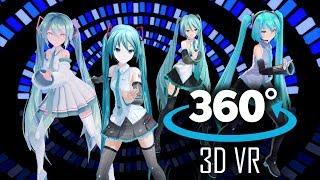 360° 3D VR MMD ヒバナ-HIBANA- ft. Hatsune Miku Quartet 初音ミク ミクの日 ミク10周年 DL