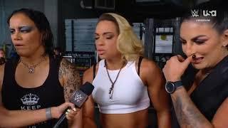 #WWE  Sonya Deville Shayna Baszler Zoey Stark Isla Dawn & Alba Fyre Backstage RAW July 8 2024