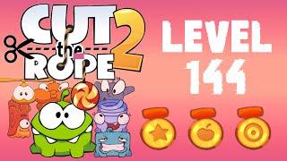 Cut the Rope 2 - Level 144 3 stars 90 fruits dont push buttons