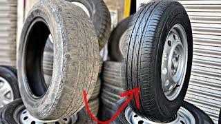 Restoration of Old Used Car Tires  Restore Car Tire like a New Tire  Amazing Technology