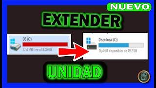  Cómo AUMENTAR ESPACIO del DISCO C Sin Formatear Extender Volumen de Particion C 2023 