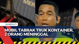 Kecelakaan Mobil dengan Truk Kontainer di Tol Layang Reformasi Makassar 2 Orang Tewas