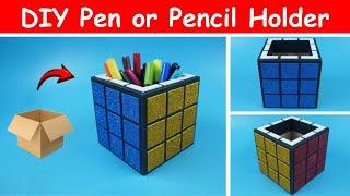 How to Make Cube Pen Holder With Cardboard  DIY Pen or Pencil Holder