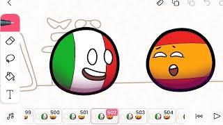 FlipaClip - Italian USA-BALL making process countryballs flipaclip animation