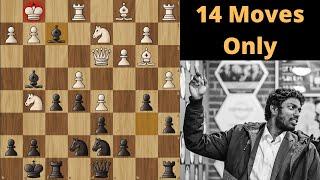 Adhiban won in 14 Moves Only with Crushing Bishop Sacrifice