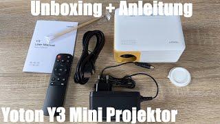 Mini Beamer – Beamer Full HD 1080P unterstützt Yoton Y3 Mini Projektor Unboxing und Anleitung