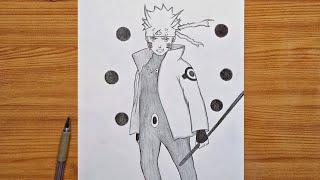 How to draw Naruto Six Paths full body  Naruto Six Paths step by step  easy anime tutorial
