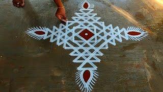 Aani madham New padi kolamGeethala muggulu newKavi rangoli designssimple flower muggulu design