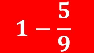 Subtraction of fraction from whole number  Subtracting fraction from whole number