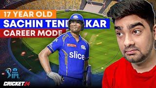 SACHIN TENDULKAR *DEBUT* For MI At AGE 17 CAREER MODE Cricket 24