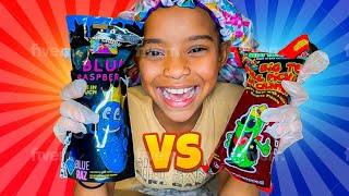 Chamoy Pickle Challenge Blue VS Red