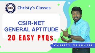 CSIR-NET General Aptitude  20 Most Easiest PYQs  CSIR-NET Part A  Christy Varghese