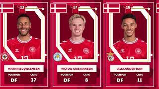 DENMARK SQUAD UEFA EURO 2024 #EURO2024 #UEFAEURO2024