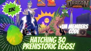 Hatching 30 prehistoric eggs + Million Code & Potions  Dragon Adventures