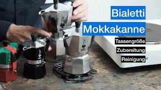 ALLES zur Bialetti Espresso-Mokkakanne - Zubereitung Tassengröße und Reinigung