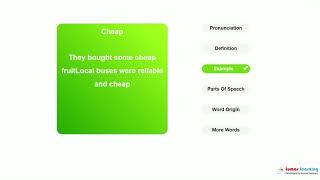 CHEAP - Definition pronunciation grammar meaning - Practice grade 6 vocabulary