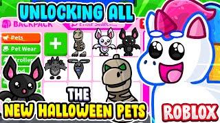 UNLOCKING ALL THE NEW HALLOWEEN PETS IN ADOPT ME Roblox Adopt Me Halloween Update