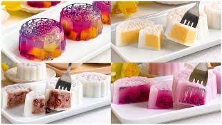 4 Easy Agar-agar Jelly Mooncake Recipes Compilation  4款果冻燕菜糕月饼食谱