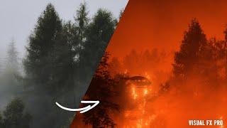 Large Scale Forest Fire - After EffectsElement 3DVisual FX Pro Stock Footage