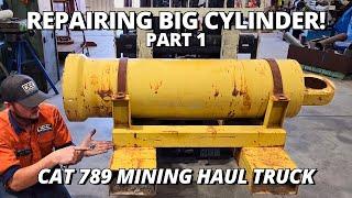 Repairing a BIG Mining Truck Cylinder Barrel  Part 1  Machining & Welding
